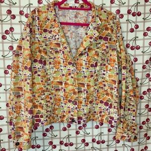 Y2K Geometric Lightweight Fall Shacket